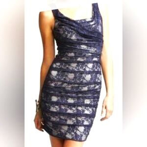 Express Navy Floral Lace Mini Dress, Size 2